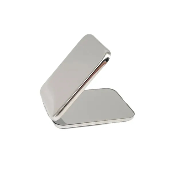 Rectangle Stainless Steel Foldable Compact Makeup Mirror - Rectangle Stainless Steel Foldable Compact Makeup Mirror - Image 2 of 3