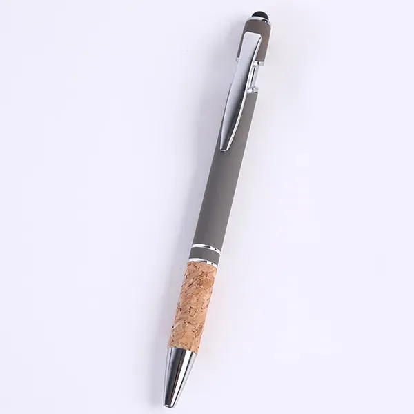 Metal Soft Touch Stylus Pen With Cork Grip - Metal Soft Touch Stylus Pen With Cork Grip - Image 1 of 10