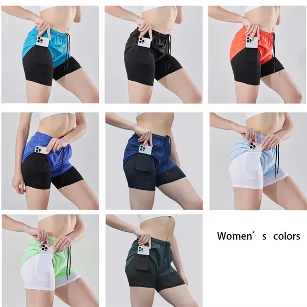 Women's Men's Quick-drying Fitness Running Sport Shorts - Women's Men's Quick-drying Fitness Running Sport Shorts - Image 3 of 4