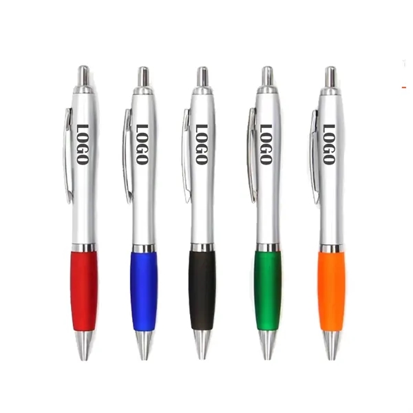 Plastic Commercial Push-on Ballpoint Pen - Plastic Commercial Push-on Ballpoint Pen - Image 0 of 1