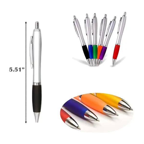 Plastic Commercial Push-on Ballpoint Pen - Plastic Commercial Push-on Ballpoint Pen - Image 1 of 1