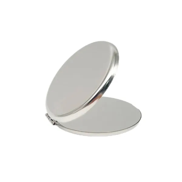 Round Stainless Steel Foldable Compact Makeup Mirror - Round Stainless Steel Foldable Compact Makeup Mirror - Image 2 of 2