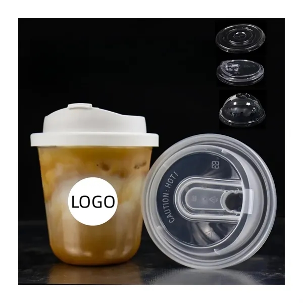 14 OZ Plastic Cups with Lids - 14 OZ Plastic Cups with Lids - Image 0 of 3