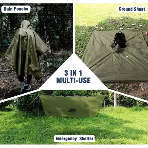 3 in 1 Multi-Use Waterproof Rain Poncho - 3 in 1 Multi-Use Waterproof Rain Poncho - Image 4 of 5