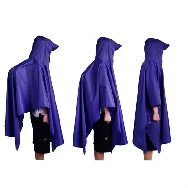 3 in 1 Hooded Rain Poncho for Adult with Pocket - 3 in 1 Hooded Rain Poncho for Adult with Pocket - Image 2 of 5