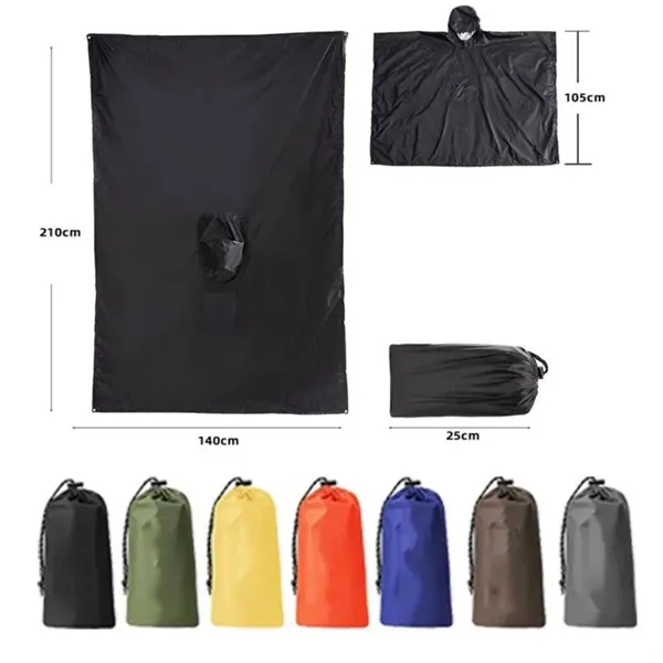 3 in 1 Hooded Rain Poncho for Adult with Pocket - 3 in 1 Hooded Rain Poncho for Adult with Pocket - Image 5 of 5