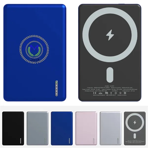 10000 MAH Square Ultrathin Wireless Power Bank w/ Magnet - 10000 MAH Square Ultrathin Wireless Power Bank w/ Magnet - Image 0 of 5