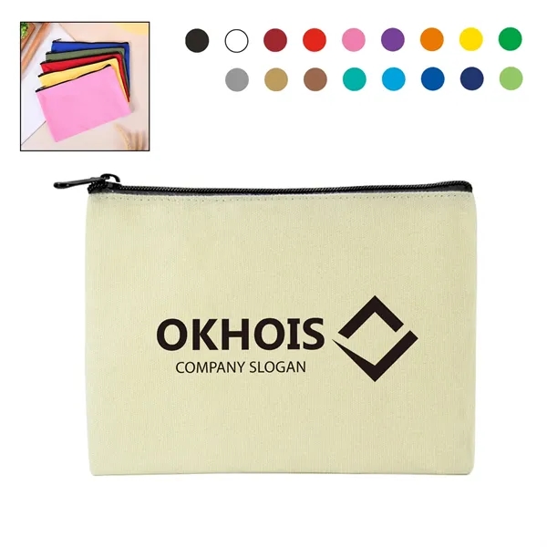 Multipurpose Canvas Color Zippered Pencil Case