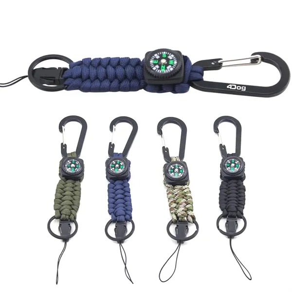 Hand Braided Paracord Keychain With Compass - Hand Braided Paracord Keychain With Compass - Image 0 of 0