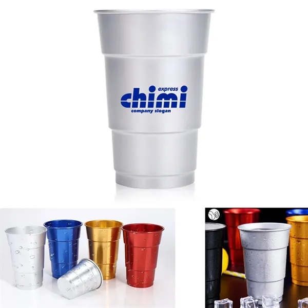 MOQ 100 pcs 16 Oz Stadium Aluminum Cup - MOQ 100 pcs 16 Oz Stadium Aluminum Cup - Image 0 of 4