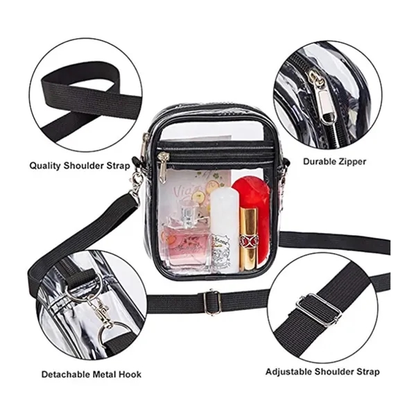 Women Clear Pvc Crossbody Purse Bag - Women Clear Pvc Crossbody Purse Bag - Image 5 of 7