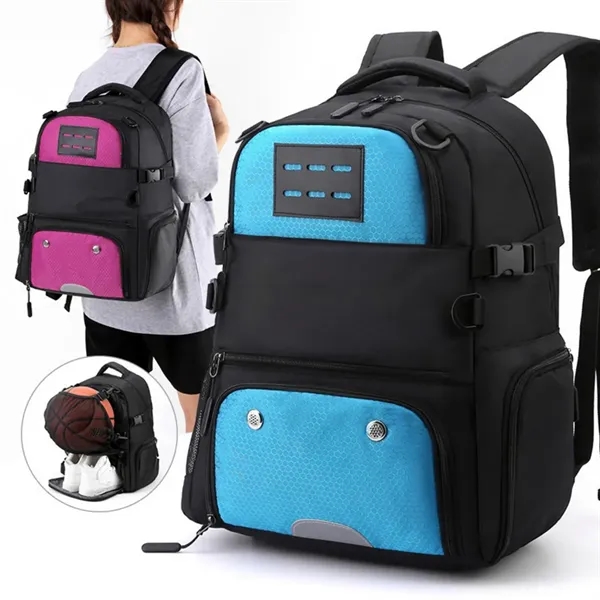 19" Large Capacity Basketball Backpack - 19" Large Capacity Basketball Backpack - Image 2 of 5