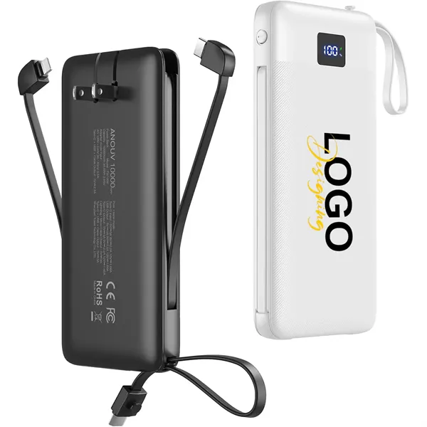 10000mAh Power Bank with Wall Plug - 10000mAh Power Bank with Wall Plug - Image 0 of 1