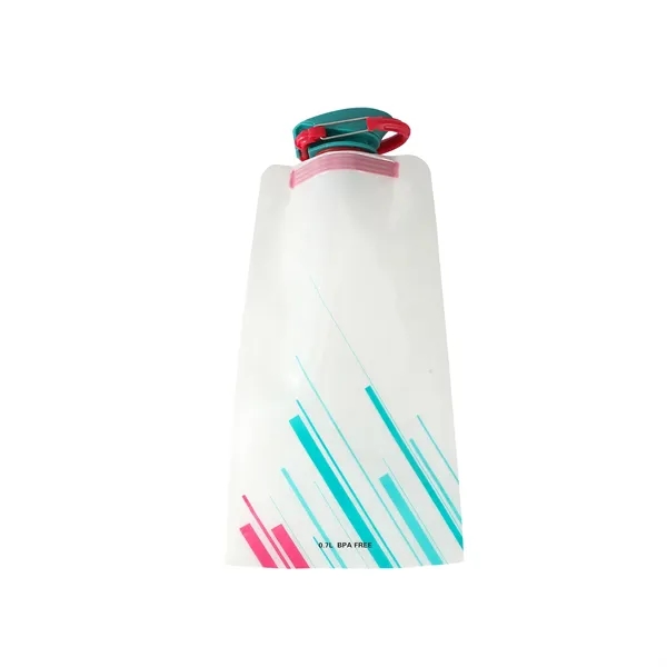 Flip Top Foldable Water Bottle With Carabiner - Flip Top Foldable Water Bottle With Carabiner - Image 3 of 3