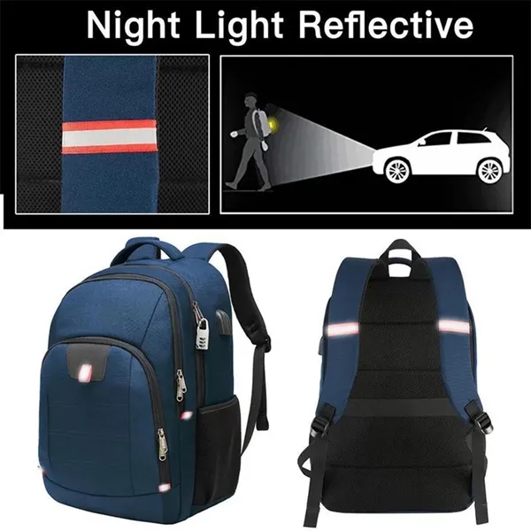 16 Inch Travel Laptop Anti-Theft Backpack with Password Lock - 16 Inch Travel Laptop Anti-Theft Backpack with Password Lock - Image 2 of 8