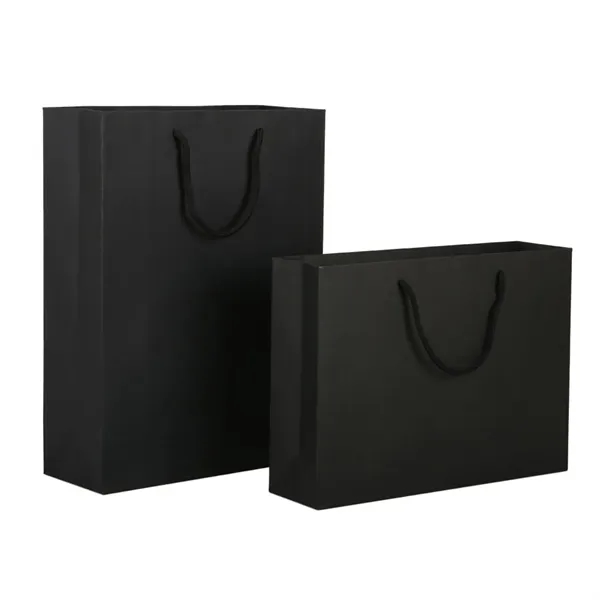 Premium Black Matte Paper Shopping bag - Premium Black Matte Paper Shopping bag - Image 5 of 9