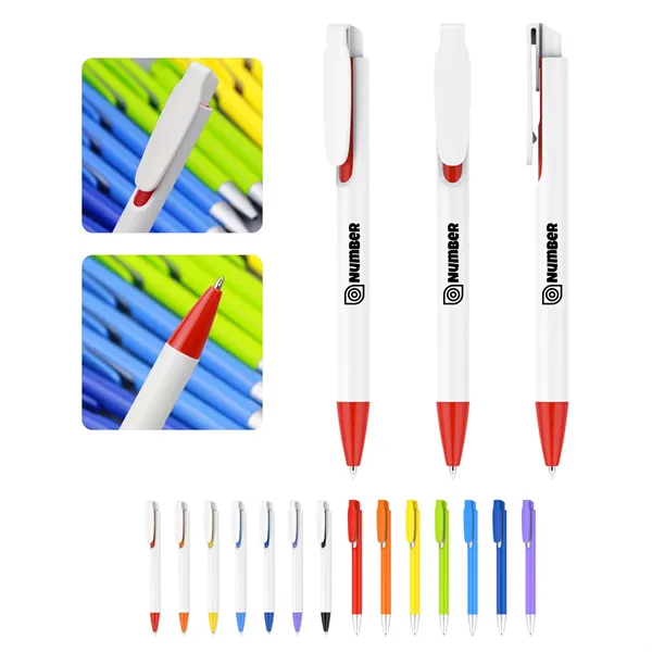 Plastic Retractable Ballpoint Pen - Plastic Retractable Ballpoint Pen - Image 0 of 32