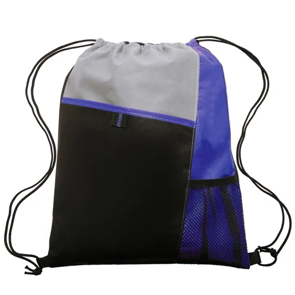 210D Polyester Mesh Pocket Drawstring Backpack - 210D Polyester Mesh Pocket Drawstring Backpack - Image 7 of 7