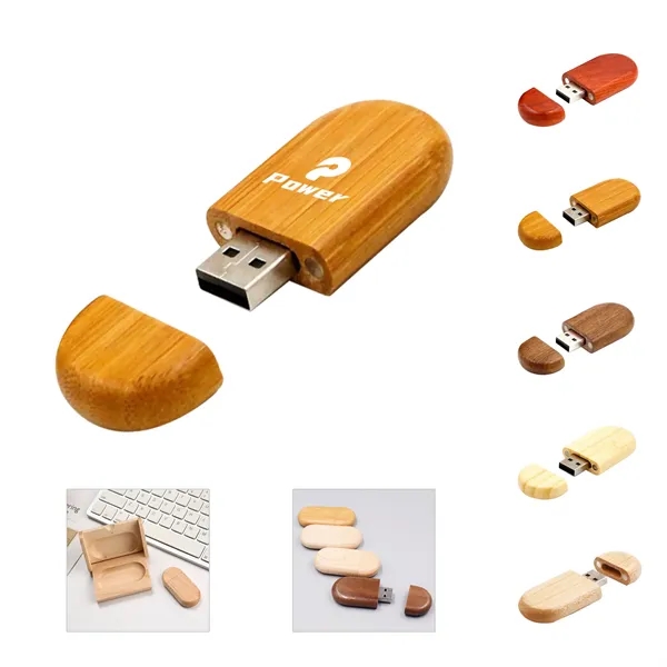 4 GB ellipse wood usb drive - 4 GB ellipse wood usb drive - Image 0 of 0