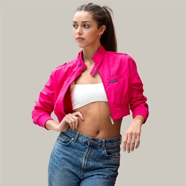 Women's Cropped Racer Jacket - Women's Cropped Racer Jacket - Image 4 of 27