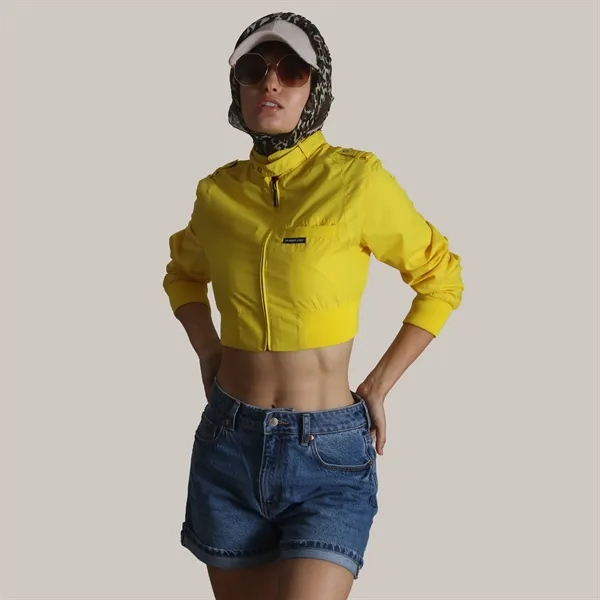 Women's Cropped Racer Jacket - Women's Cropped Racer Jacket - Image 8 of 27