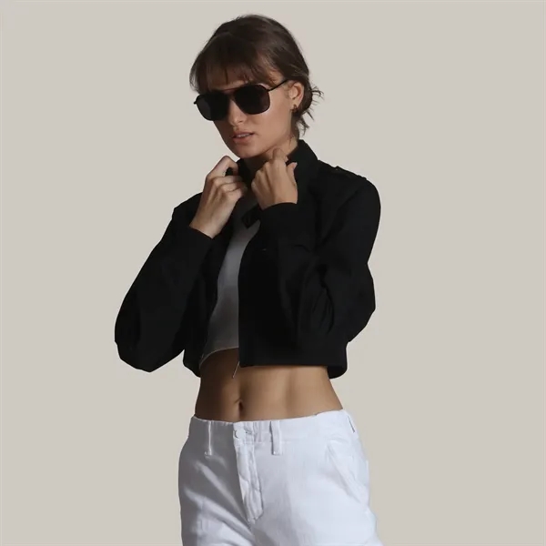 Women's Cropped Racer Jacket - Women's Cropped Racer Jacket - Image 25 of 27