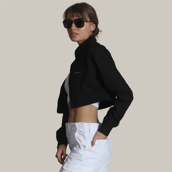 Women's Cropped Racer Jacket - Women's Cropped Racer Jacket - Image 26 of 27