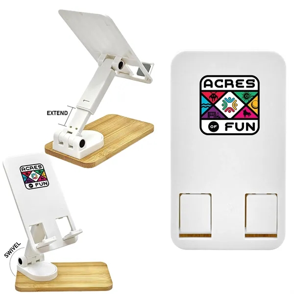 Extendable Bamboo Phone Stand - Extendable Bamboo Phone Stand - Image 0 of 5