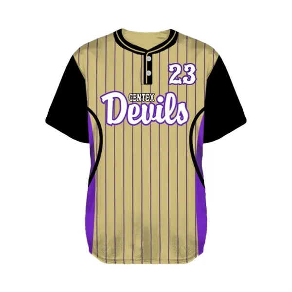 Sublimated Traditional Two-Buttoned Baseball Jersey - Sublimated Traditional Two-Buttoned Baseball Jersey - Image 2 of 3