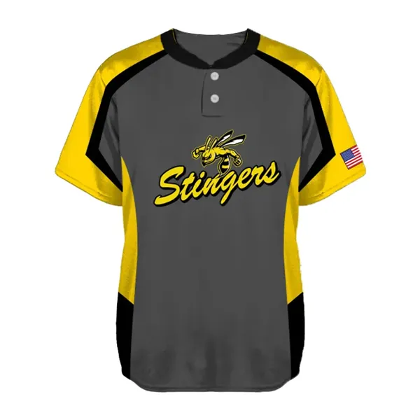 Sublimated Traditional Two-Buttoned Baseball Jersey - Sublimated Traditional Two-Buttoned Baseball Jersey - Image 3 of 3