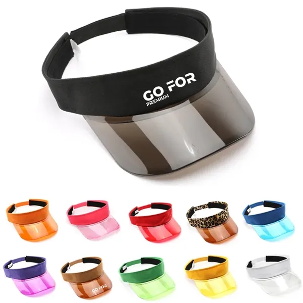 Clear Colored Plastic Sun Visors Hat - Clear Colored Plastic Sun Visors Hat - Image 0 of 13