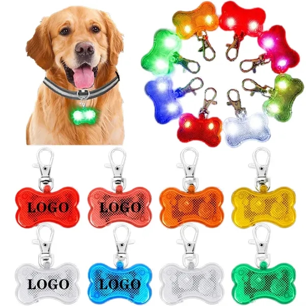 Pets LED Bone Shape Collar Tag Dog Waterproof Glow Pendant - Pets LED Bone Shape Collar Tag Dog Waterproof Glow Pendant - Image 0 of 2