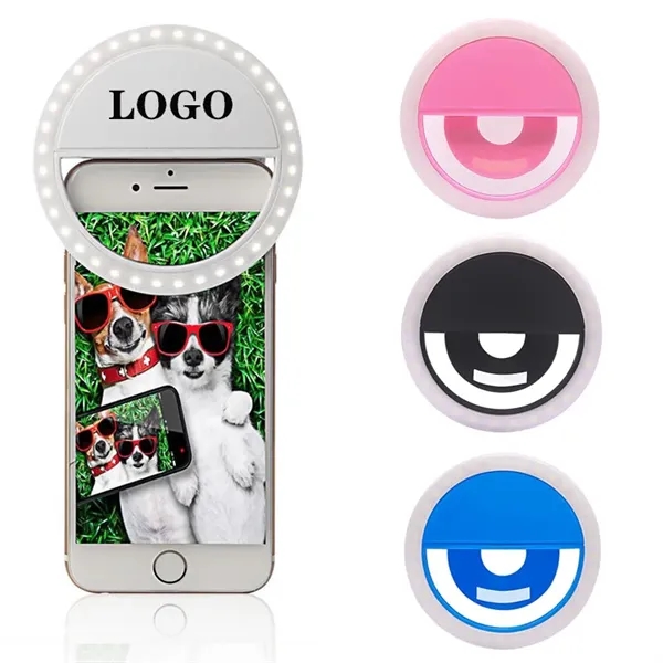 ABS USB Rechargeable Clip-on Cellphone LED Selfie Ring Light - ABS USB Rechargeable Clip-on Cellphone LED Selfie Ring Light - Image 0 of 2