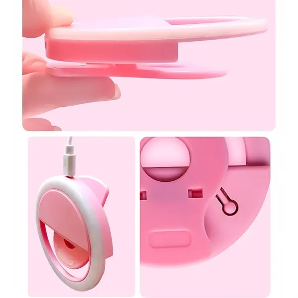 ABS USB Rechargeable Clip-on Cellphone LED Selfie Ring Light - ABS USB Rechargeable Clip-on Cellphone LED Selfie Ring Light - Image 2 of 2