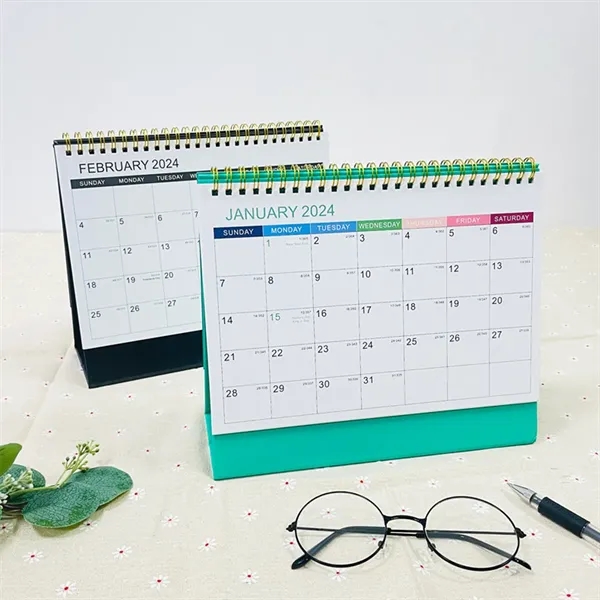 Desk Calendar with Monthly Standing Flipped for Home Office - Desk Calendar with Monthly Standing Flipped for Home Office - Image 5 of 6
