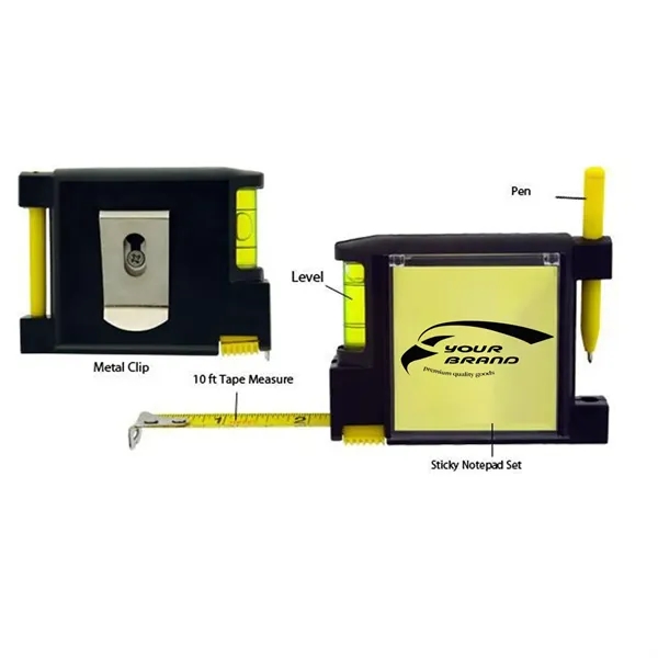 Steel Tape Measure with Spirit Level Note Memo Pad And Pen - Steel Tape Measure with Spirit Level Note Memo Pad And Pen - Image 6 of 6