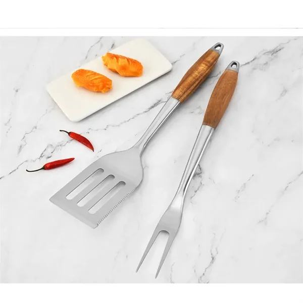 3-Piece BBQ Grilling Tool Set Stainless Steel Tongs Spatula - 3-Piece BBQ Grilling Tool Set Stainless Steel Tongs Spatula - Image 6 of 7