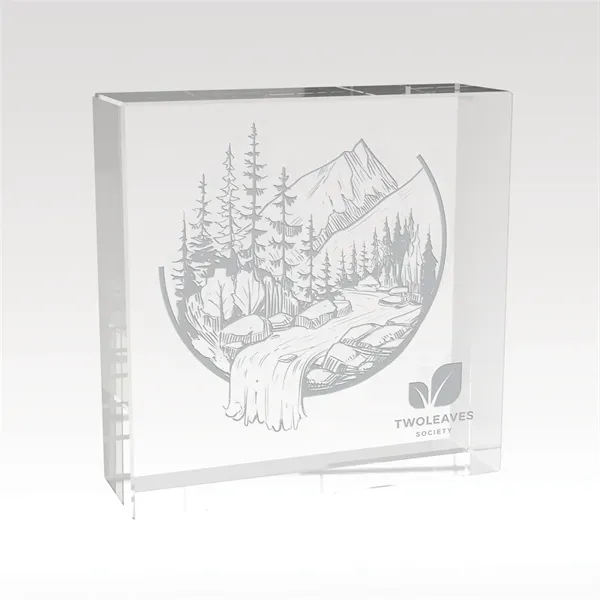 Excite Square Paperweight Award - 3D subsurface
