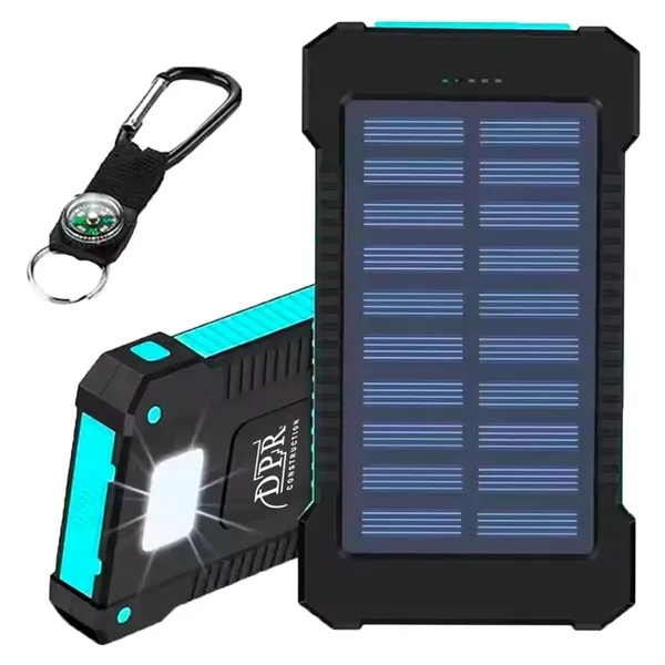 10,000 MAH SOLAR DUAL PORT WATER RESISTANT POWER BANK - 10,000 MAH SOLAR DUAL PORT WATER RESISTANT POWER BANK - Image 4 of 5