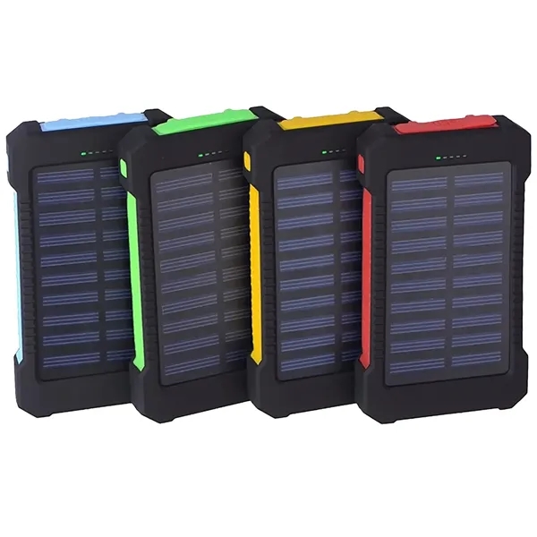 10,000 MAH SOLAR DUAL PORT WATER RESISTANT POWER BANK - 10,000 MAH SOLAR DUAL PORT WATER RESISTANT POWER BANK - Image 1 of 5