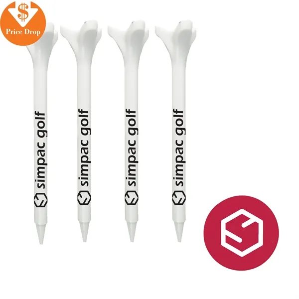 4 Bio-composite Golf Tees W/ 1 Ball Marker