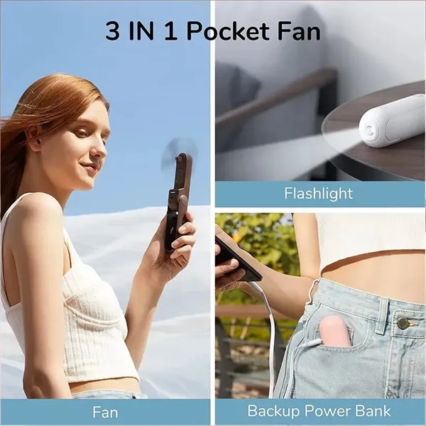 1500mAh Handheld Fan and Power Bank - 1500mAh Handheld Fan and Power Bank - Image 9 of 9