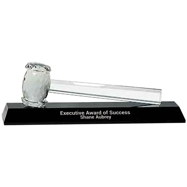 Crystal Gavel on Black Base Custom Award - Crystal Gavel on Black Base Custom Award - Image 0 of 1