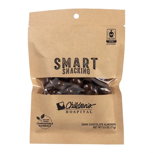 Fair Trade Dark Chocolate Almonds in Eco Kraft Pouch
