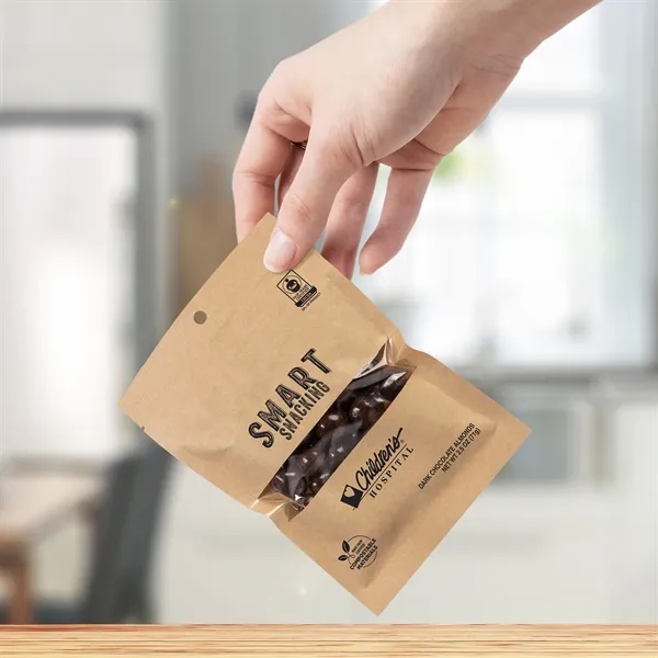Fair Trade Dark Chocolate Almonds in Eco Kraft Pouch