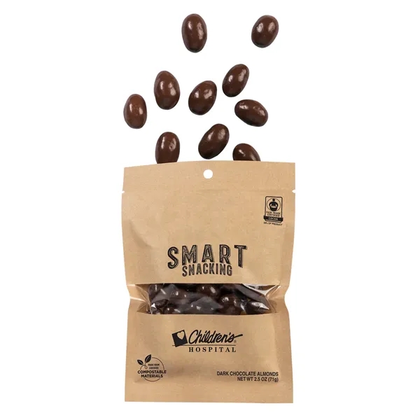 Fair Trade Dark Chocolate Almonds in Eco Kraft Pouch