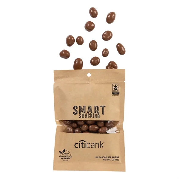 Fair Trade Milk Chocolate Raisins in Eco Kraft Pouch - Fair Trade Milk Chocolate Raisins in Eco Kraft Pouch - Image 1 of 1