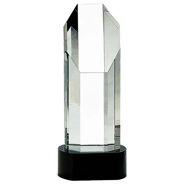 Octagon Slant-Top Crystal on Black Pedestal Base Award - Octagon Slant-Top Crystal on Black Pedestal Base Award - Image 1 of 1