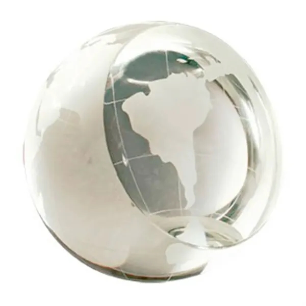 4" Handmade Crystal Globe Paperweight Custom Award - 4" Handmade Crystal Globe Paperweight Custom Award - Image 1 of 1