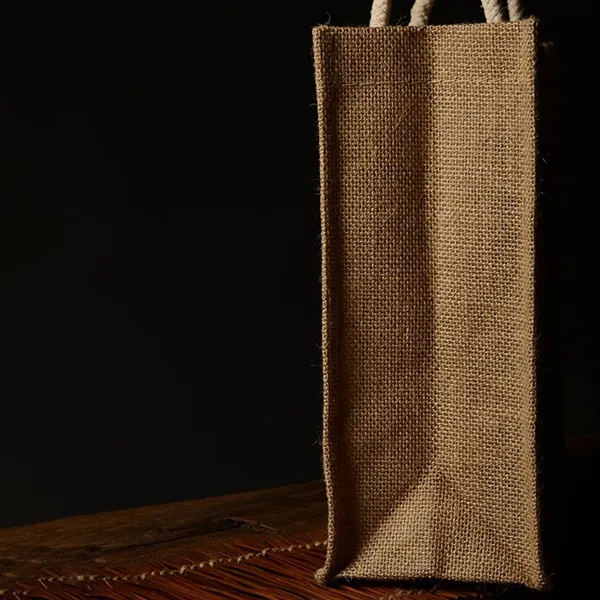 Natural Two Tone Jute Tote Bag - Natural Two Tone Jute Tote Bag - Image 3 of 3